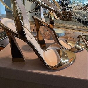 Gianvito Rossi gold strap heel